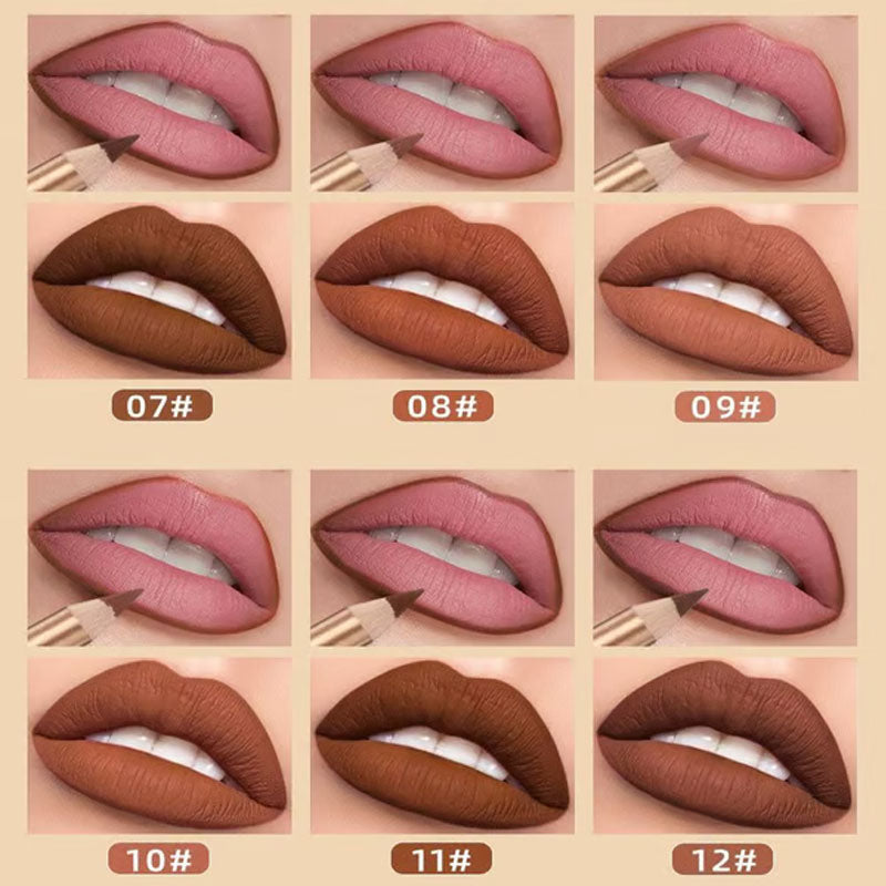 🌈Set van 12 lippenpotloden💧Waterbestendig en kleurvast, breng make-up aan in 3 seconden