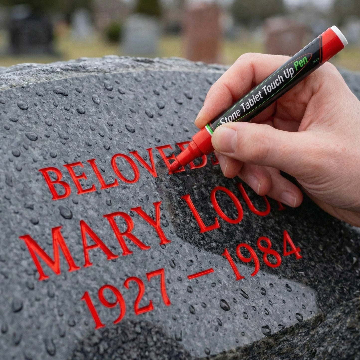 🖊️ Gouden Grafsteenstift – Voor vervaagde inscripties opnieuw leesbaar maken
