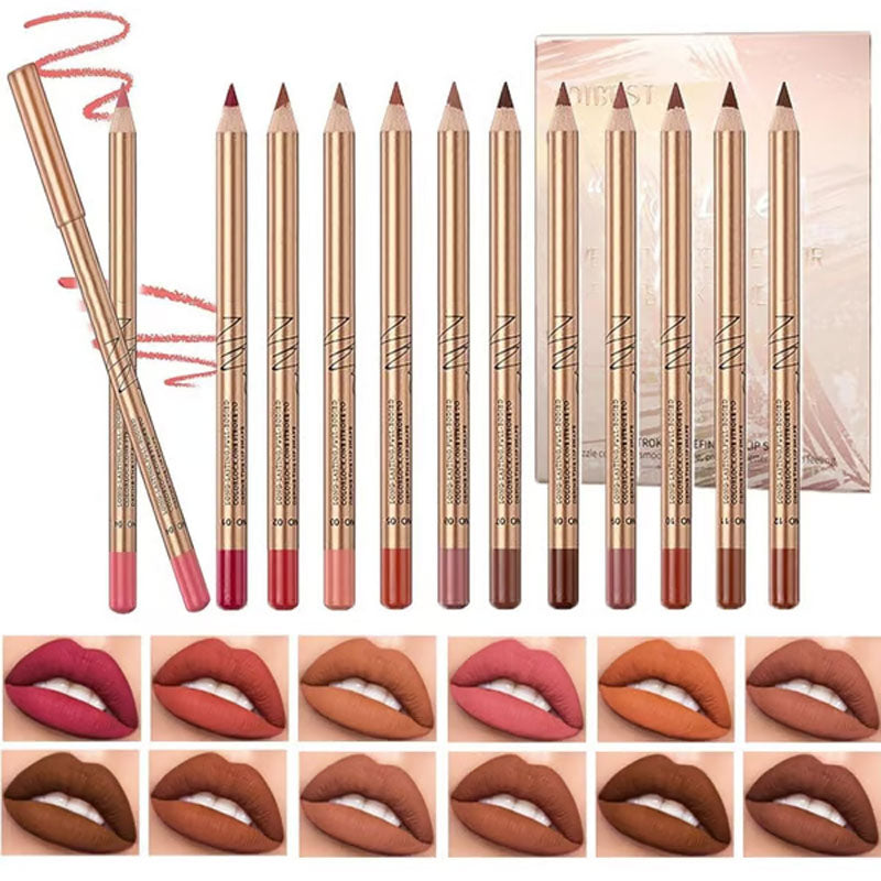 🌈Set van 12 lippenpotloden💧Waterbestendig en kleurvast, breng make-up aan in 3 seconden