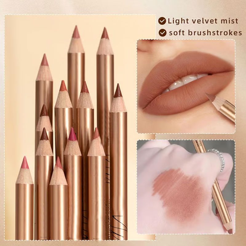 🌈Set van 12 lippenpotloden💧Waterbestendig en kleurvast, breng make-up aan in 3 seconden