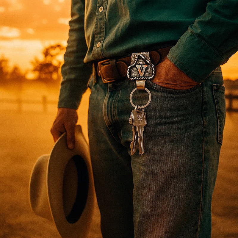 🔥De beste uitverkoop van deze week🌵Western Initial-sleutelcli
