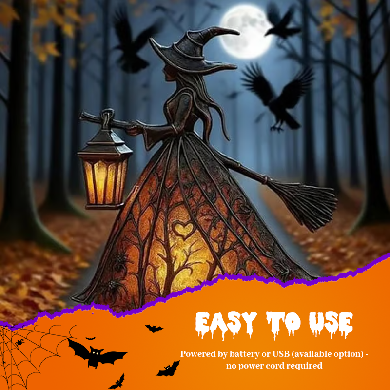 🕯 Gotische gloed voor griezelige nachten🌙Halloween Heksenlamp