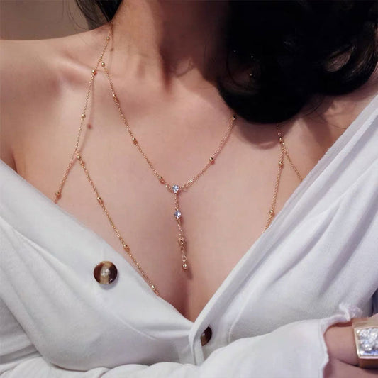 💖✨Diamanten hanger kwast ketting borstkettin