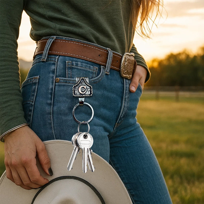🔥De beste uitverkoop van deze week🌵Western Initial-sleutelcli