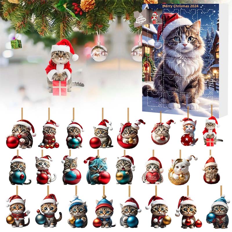 🐱Kat Hangertje Kerst Afstelling Verrassingsdoos – 24 Dagen van Snorrende Verwondering