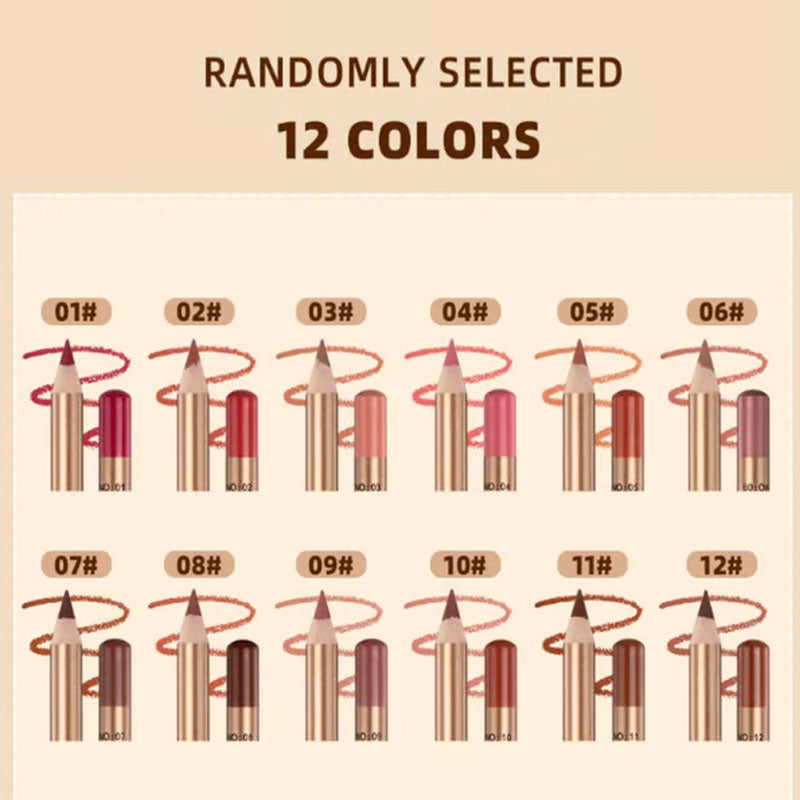 🌈Set van 12 lippenpotloden💧Waterbestendig en kleurvast, breng make-up aan in 3 seconden