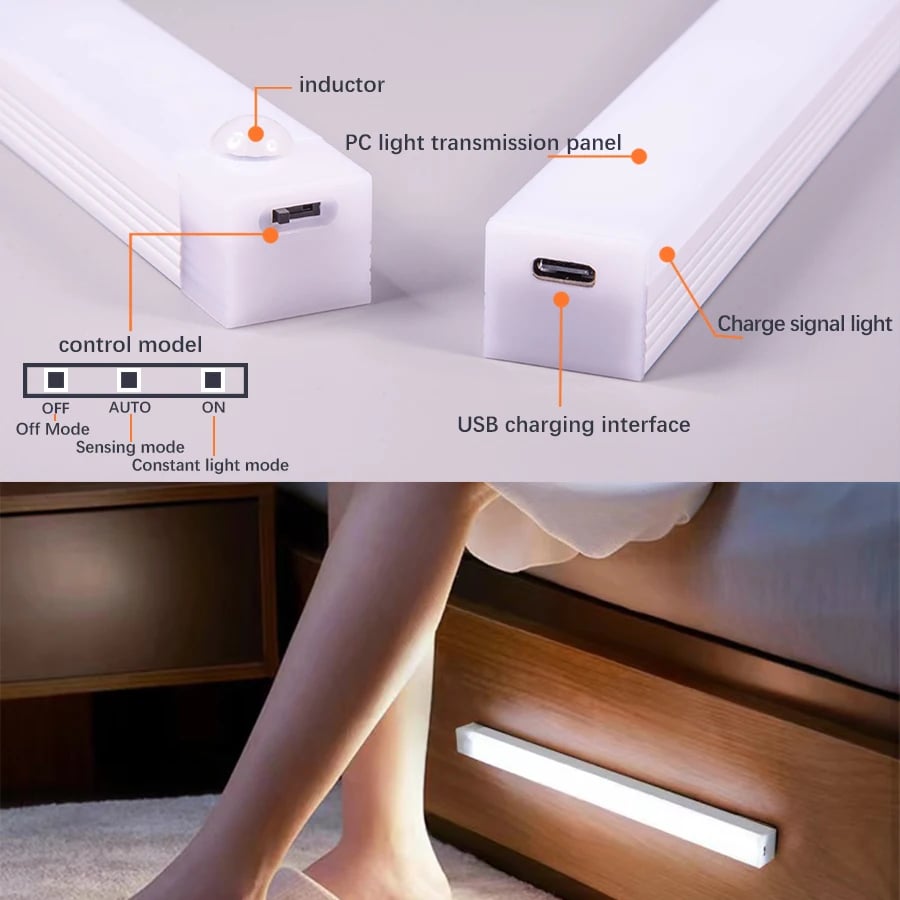 🔥Tijdelijk aanbod - oplaadbare LED-lamp, geen stoten nodig, slimme sensor, magnetisc