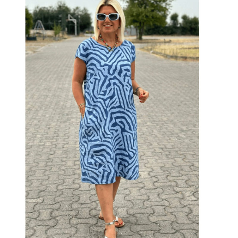 ⏳Tijdelijke korting van 49%🌸 Zomerse Bohemian Bloemenjurk met Ronde Hals