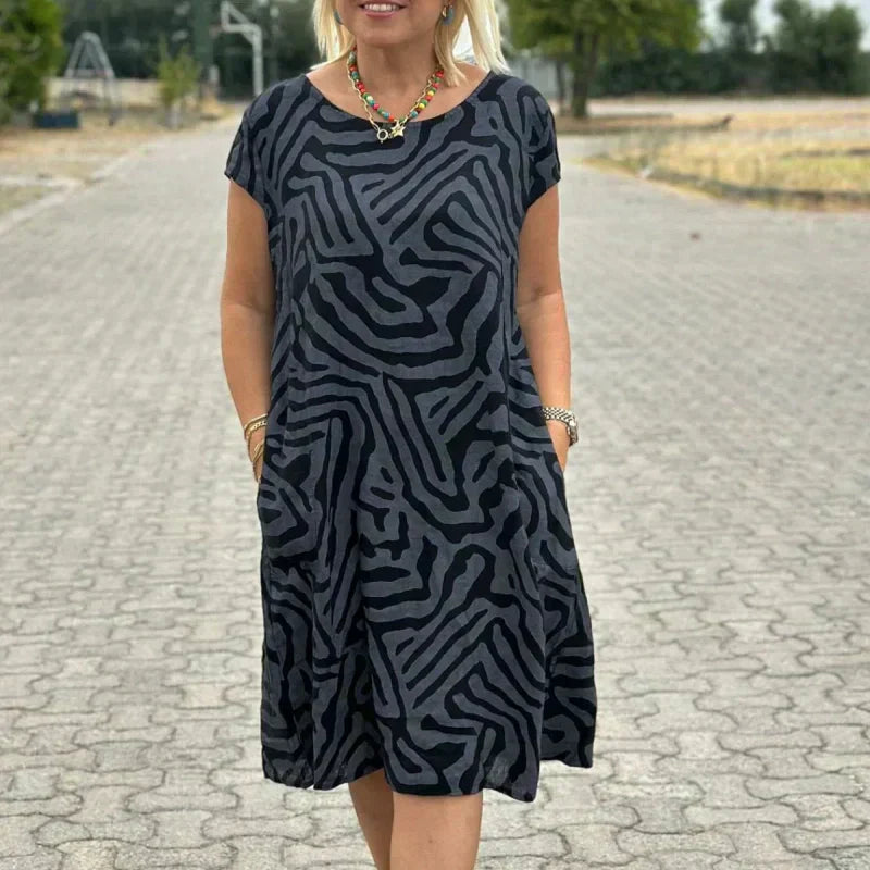 ⏳Tijdelijke korting van 49%🌸 Zomerse Bohemian Bloemenjurk met Ronde Hals