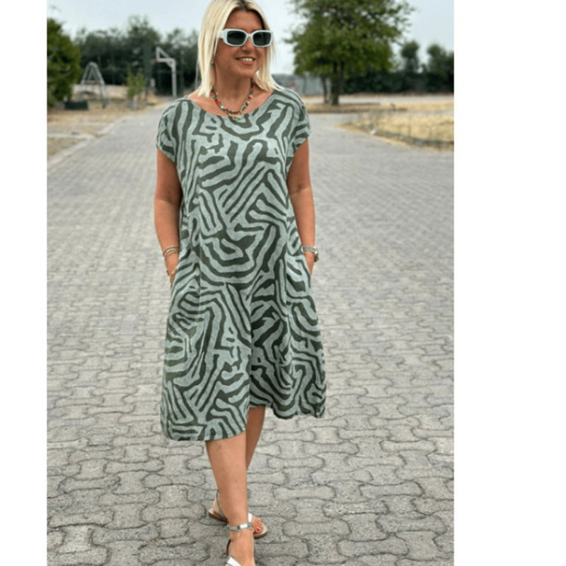 ⏳Tijdelijke korting van 49%🌸 Zomerse Bohemian Bloemenjurk met Ronde Hals