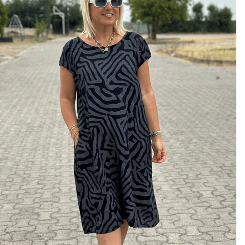 ⏳Tijdelijke korting van 49%🌸 Zomerse Bohemian Bloemenjurk met Ronde Hals
