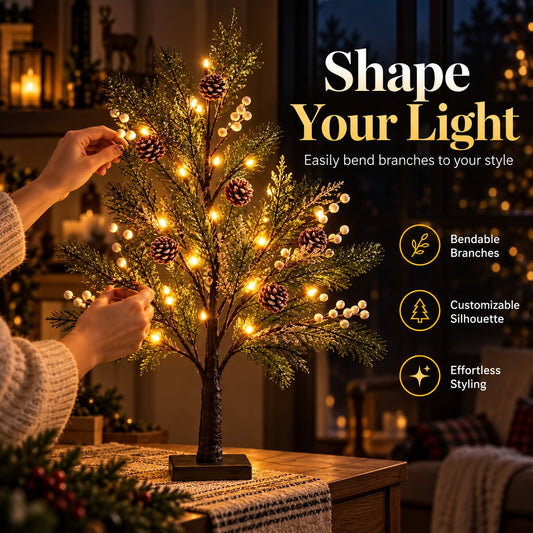 🎄💡 LED Lichtboom – Natuurlijke Elegantie voor Elk Seizoen 🌿✨