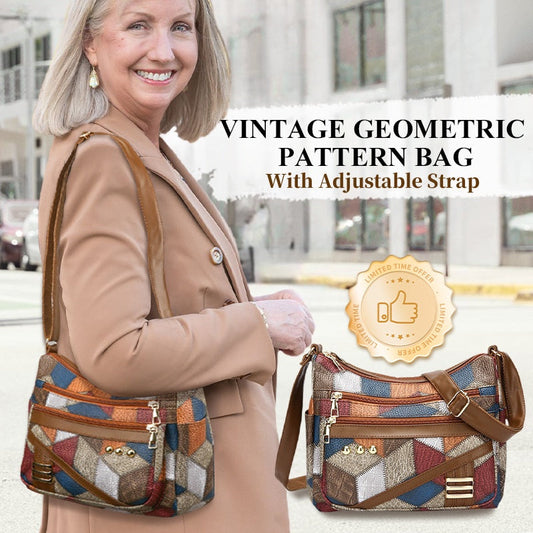 ⌛De speciale aanbieding van deze week🔥Vintage Tas Met Geometrisch Patroon En Verstelbare Band👜