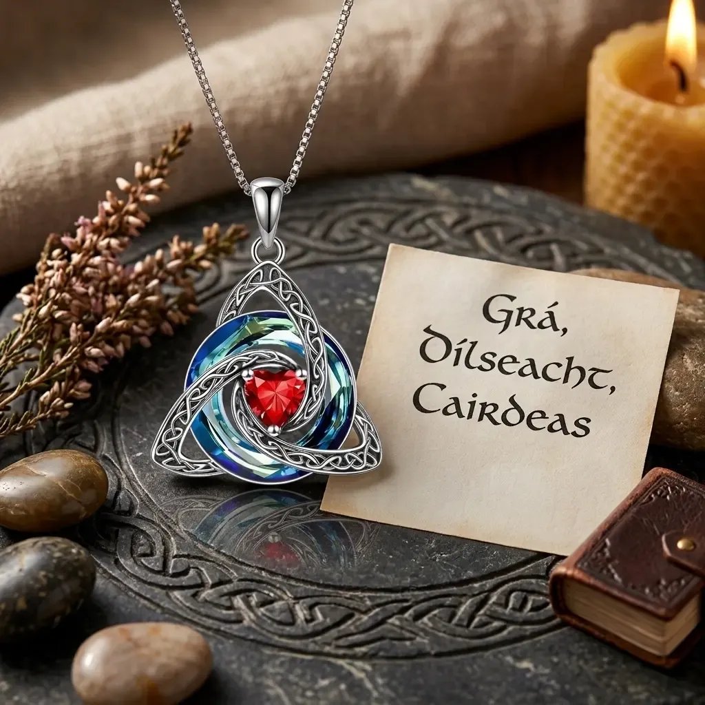 ✨ Geboortesteen Keltische Drieknoop Ketting – Betekenisvol symbool van liefde en verbondenheid ❤️