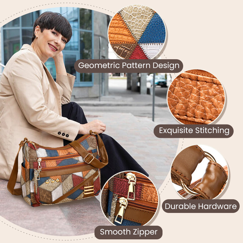 ⌛De speciale aanbieding van deze week🔥Vintage Tas Met Geometrisch Patroon En Verstelbare Band👜