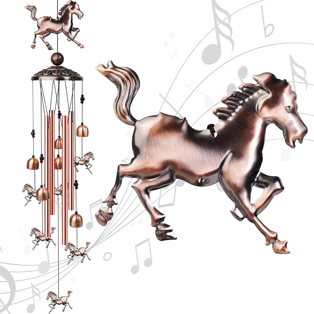 🎵 Rustgevende Vintage Metalen Windgong (90cm) — Creëer Je Eigen Zen-Oase Thuis ✨