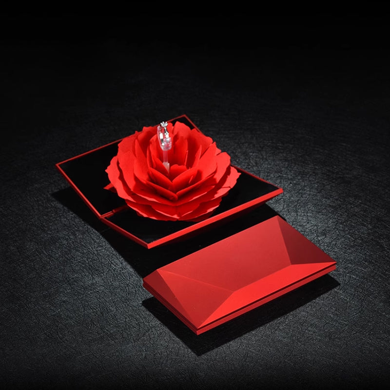 🔥 Laatste dag! 49% korting - Valentijnsdag aanbieding: Ringdoos met draaiende roos