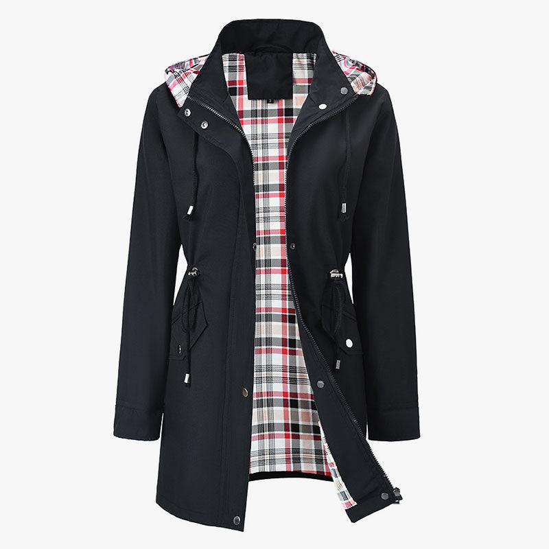 🧥Nieuwe waterdichte windjack voor dames – geruite gevoerde jas