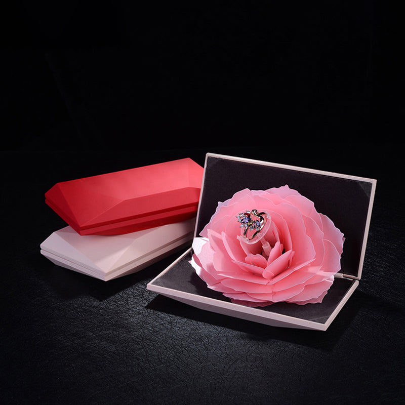 🔥 Laatste dag! 49% korting - Valentijnsdag aanbieding: Ringdoos met draaiende roos