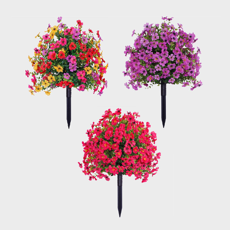 🌷 Kunstmatige eucalyptus en viooltjes als bloemdecoratie voor in de grond
