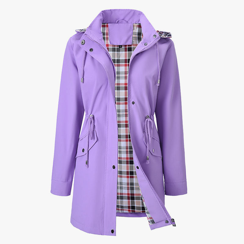 🧥Nieuwe waterdichte windjack voor dames – geruite gevoerde jas