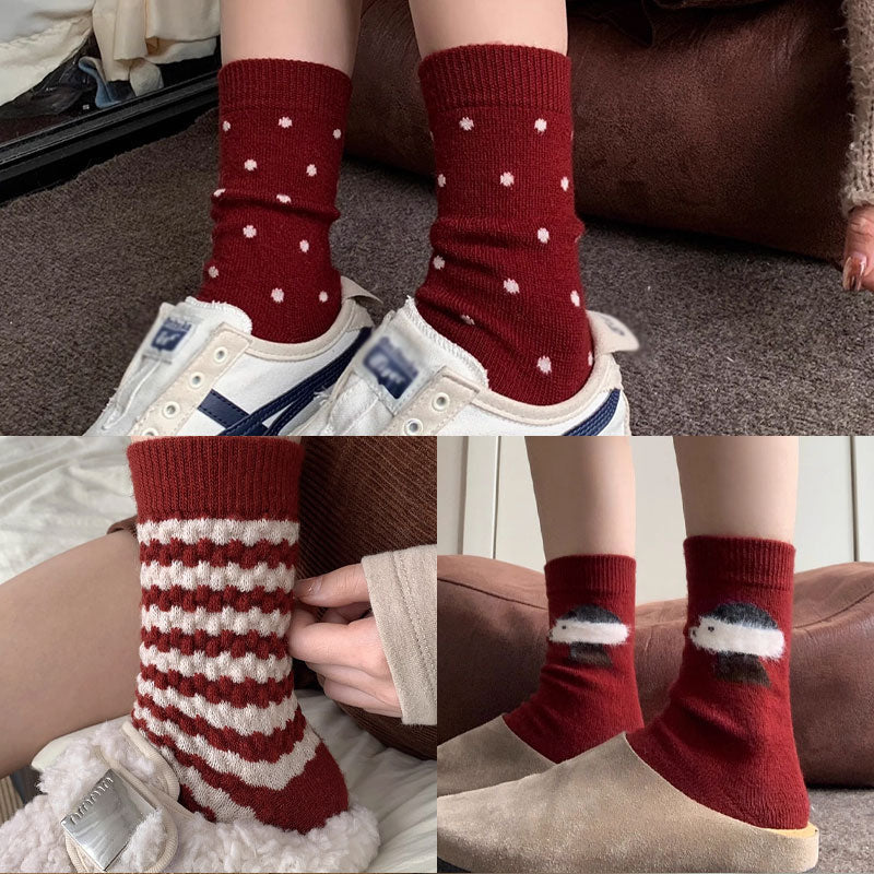 🔥 Populair 🔥 |Comfortabele bordeauxrode katoenen sokken🧦❤️