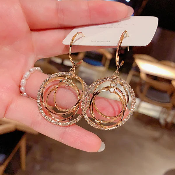 💖Laat je stralen✨Geometrische oorbellen met meerdere lagen in de vorm van een cirkelbloe