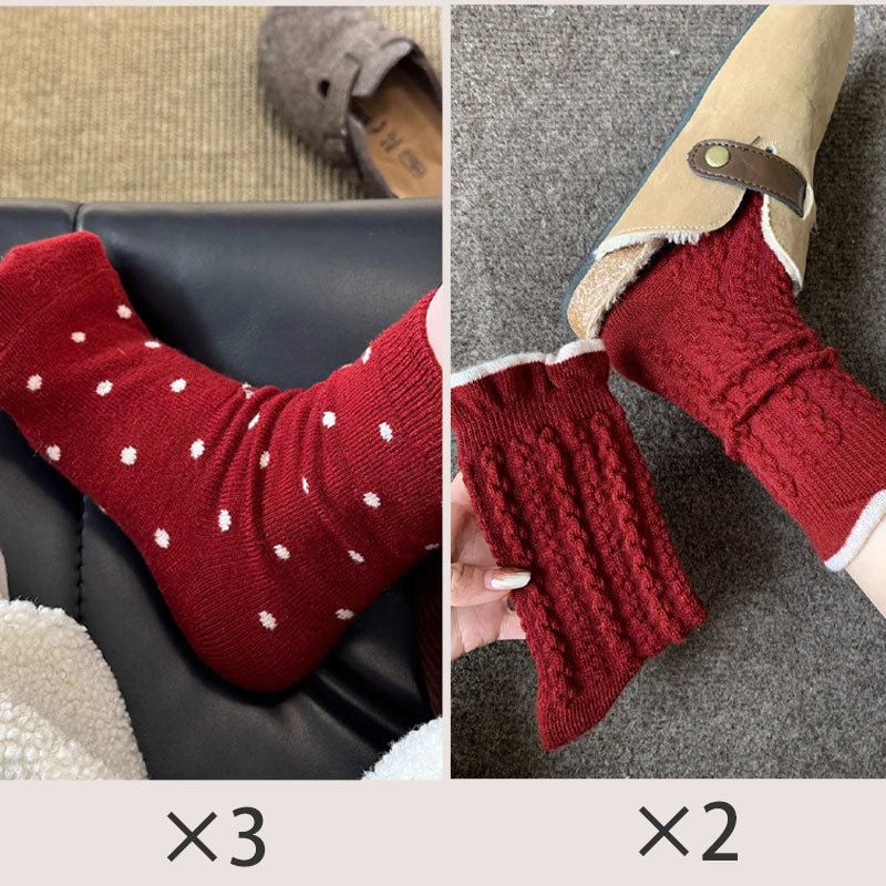 🔥 Populair 🔥 |Comfortabele bordeauxrode katoenen sokken🧦❤️