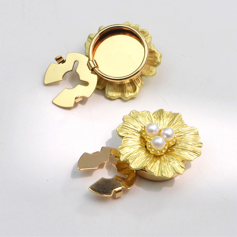 🌸 Clip knopafdekkers met parels en bloemen