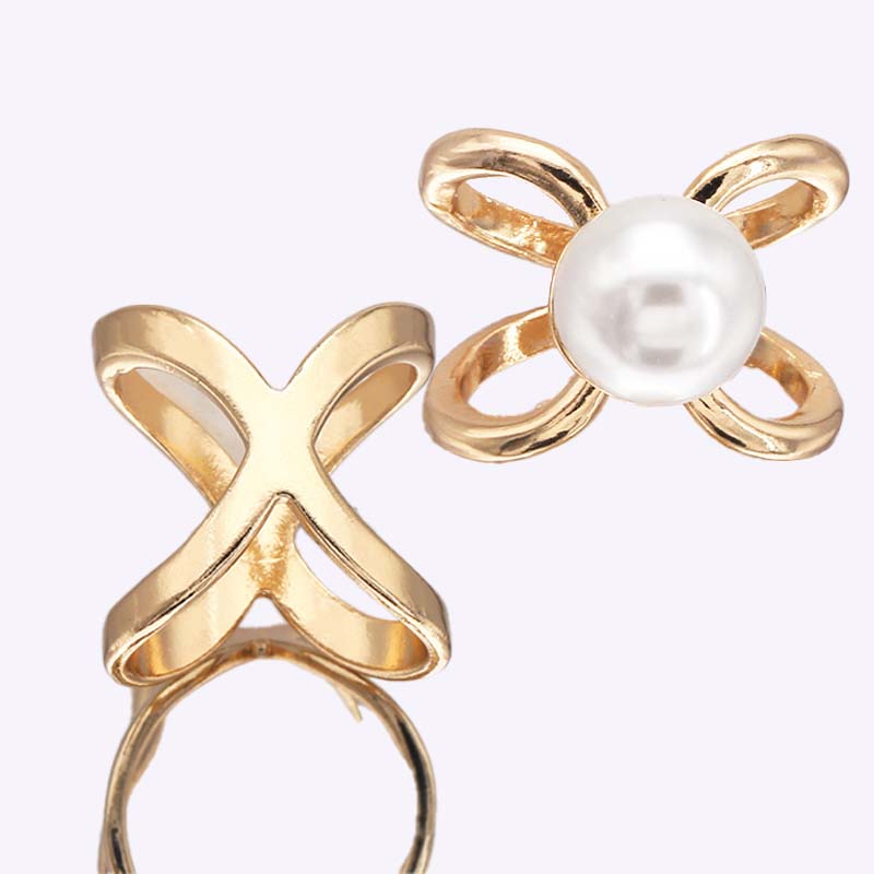 ❤️ ✨Koop 1 en krijg 1 gratis🔥Elegante dames sjaal met parel- en bloemenmotief en ringcli