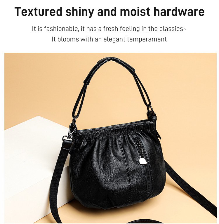 ⏳Tijdelijke aanbieding⏰ Geplooide leren bucket bag – Zacht materiaal, verstelbare schouderband en chique casual stijl ✨