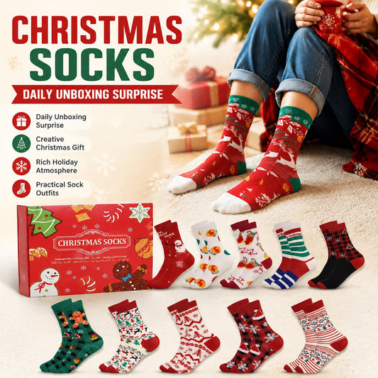 🎄 Kerst‑adventskalender sokken cadeaubox | 24‑vakjes feestelijke sokken adventskalender