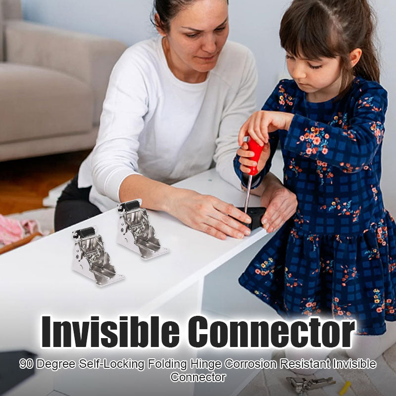 🔥Populaire nieuwe artikelen | ✨90 Degrees Self-locking Folding Hinge Anti-corrosion Invisible Connector