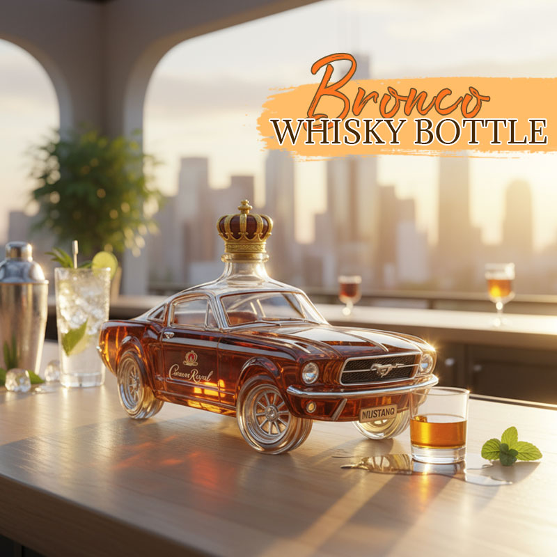 ✨ Een statement van stijl en plezier – Mustang Whiskyfles 🥃🐎