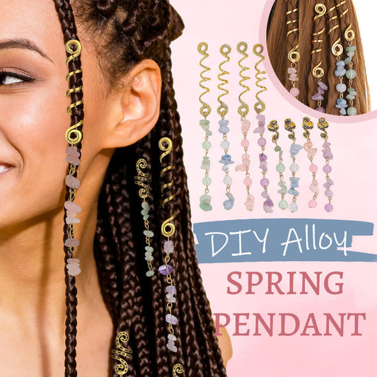 ✨💎 Natuursteen Spiraal Haaraccessoires – Sieraad voor Vlechten & Dreads