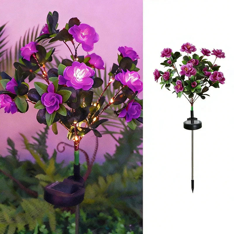 ⏳50 % de réduction pour une durée limitée⏰Lumière solaire sur piquet de fleur d'azalée de simulation💐💡