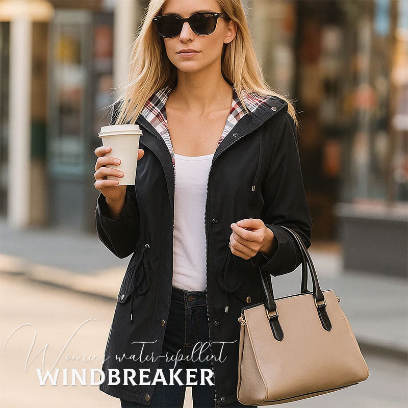 🧥Nieuwe waterdichte windjack voor dames – geruite gevoerde jas