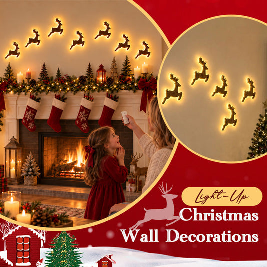 🦌✨ LED kerst wanddecoratie — feestelijke wandlampen met een warme gloed