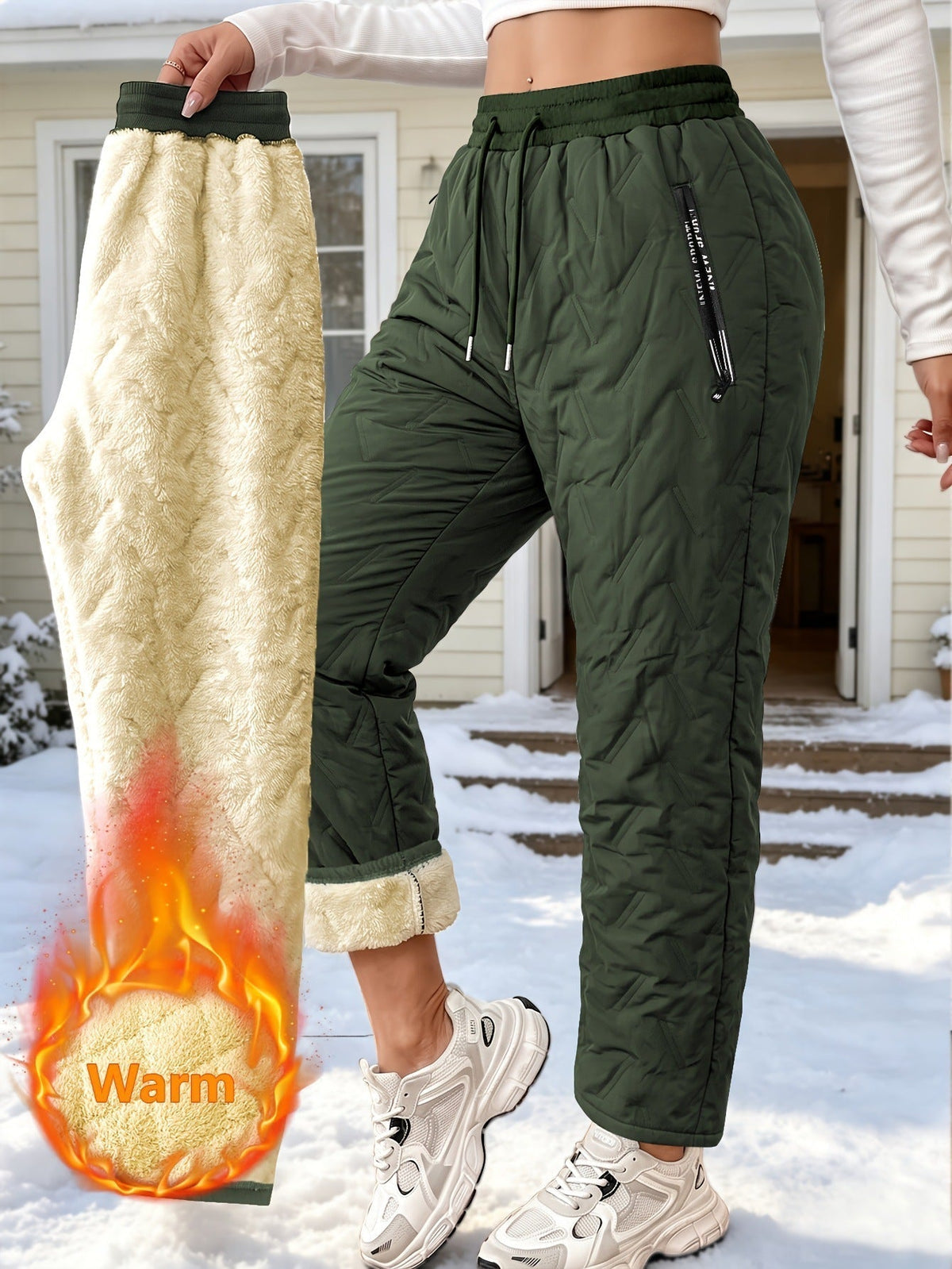 ✨ Unisex – extra zachte en warme fleece-gevoerde waterafstotende broek