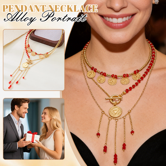 🔥 Laatste dag! 49% korting - 📿 Meerlaagse parel- en gouden muntketting