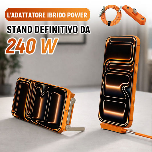 💎240W snellader met 360° draaibare telefoonstandaard – USB-C-compatibel, compact en draagbaar, multifunctioneel 🔌