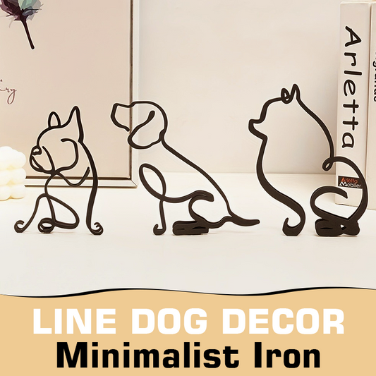 🔥Creatieve huisdierbeeldjes 2026✨ Minimalistische hondendecoratie met ijzeren lijnen
