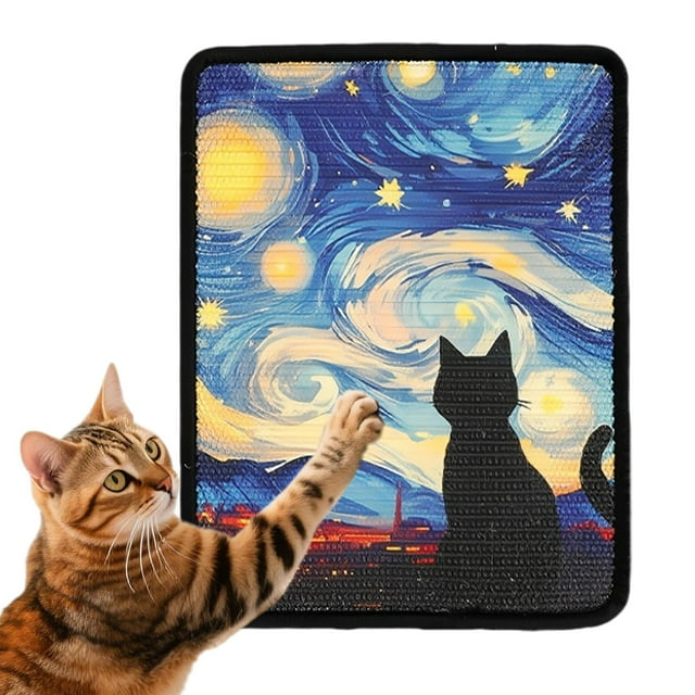 🐱 Artistieke krabpaal voor katten, geschikt voor aan de muur | Ruimtebesparende wandmat
