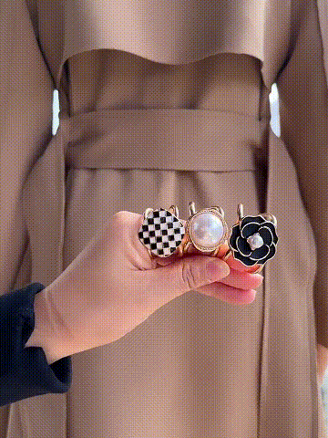 ❤️ ✨Koop 1 en krijg 1 gratis🔥Elegante dames sjaal met parel- en bloemenmotief en ringcli