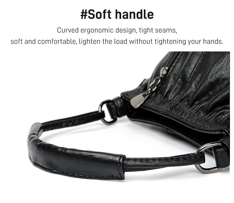 ⏳Tijdelijke aanbieding⏰ Geplooide leren bucket bag – Zacht materiaal, verstelbare schouderband en chique casual stijl ✨
