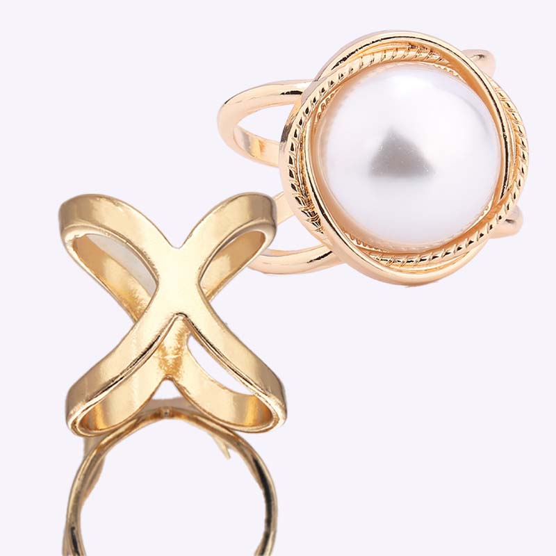 ❤️ ✨Koop 1 en krijg 1 gratis🔥Elegante dames sjaal met parel- en bloemenmotief en ringcli