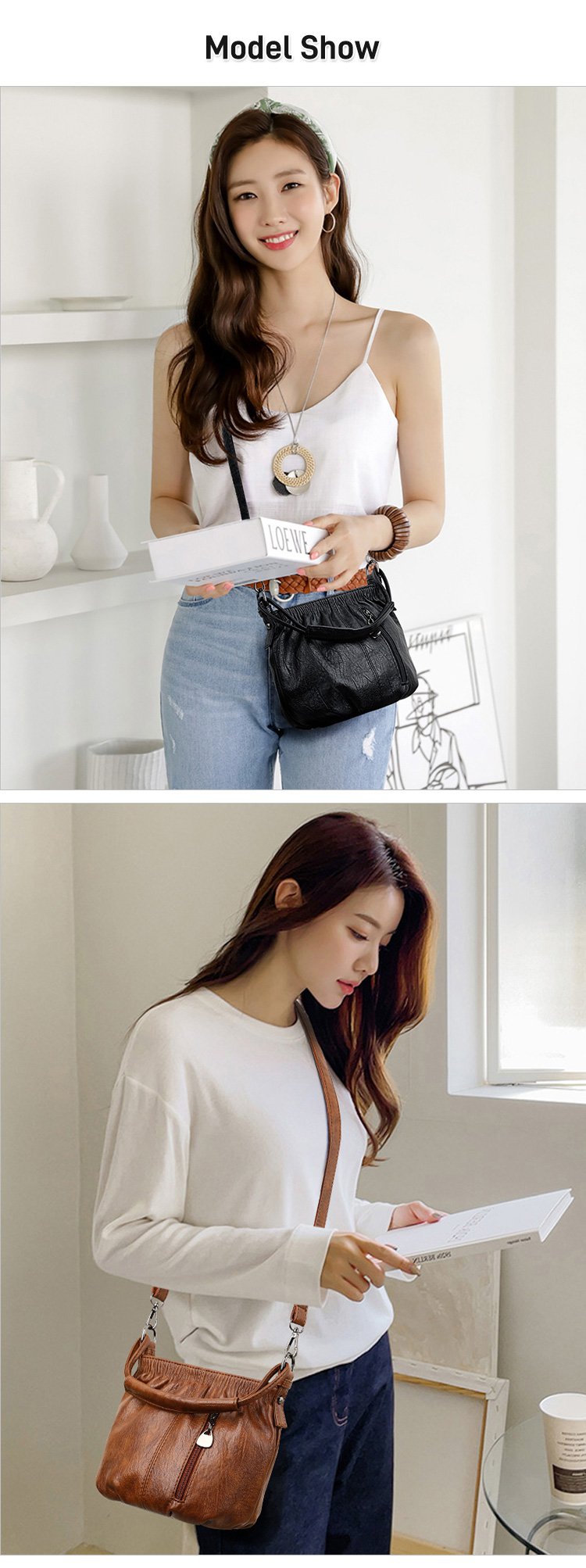 ⏳Tijdelijke aanbieding⏰ Geplooide leren bucket bag – Zacht materiaal, verstelbare schouderband en chique casual stijl ✨