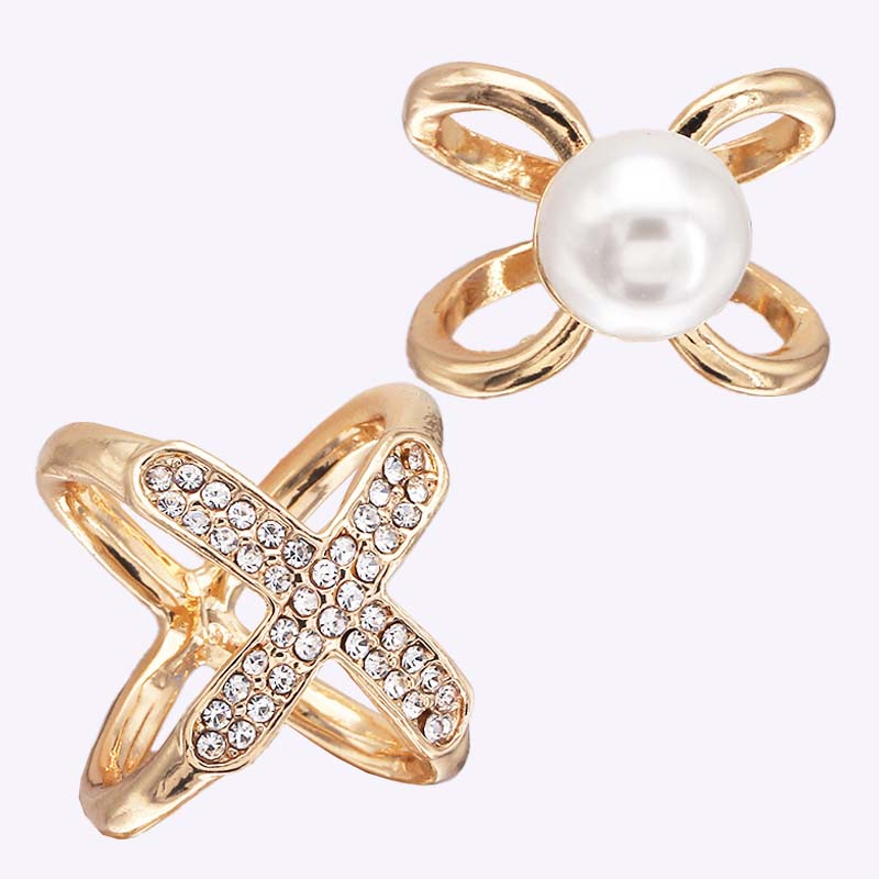 ❤️ ✨Koop 1 en krijg 1 gratis🔥Elegante dames sjaal met parel- en bloemenmotief en ringcli
