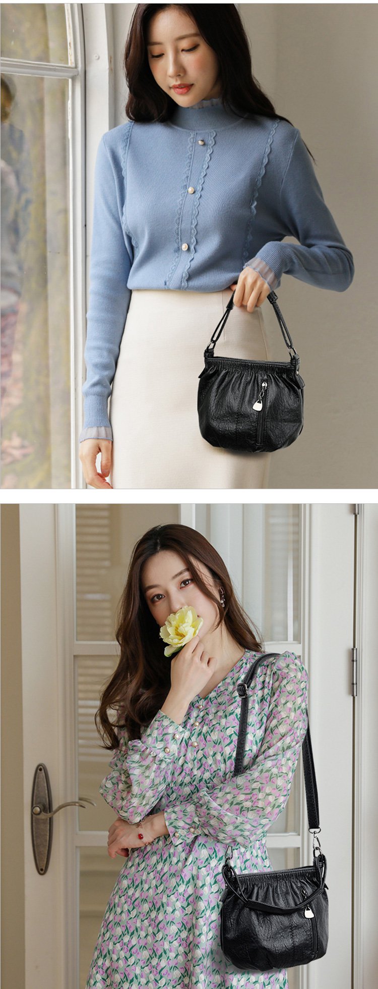 ⏳Tijdelijke aanbieding⏰ Geplooide leren bucket bag – Zacht materiaal, verstelbare schouderband en chique casual stijl ✨