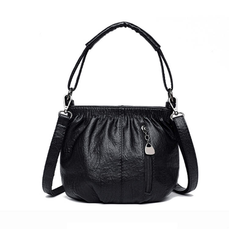 ⏳Tijdelijke aanbieding⏰ Geplooide leren bucket bag – Zacht materiaal, verstelbare schouderband en chique casual stijl ✨